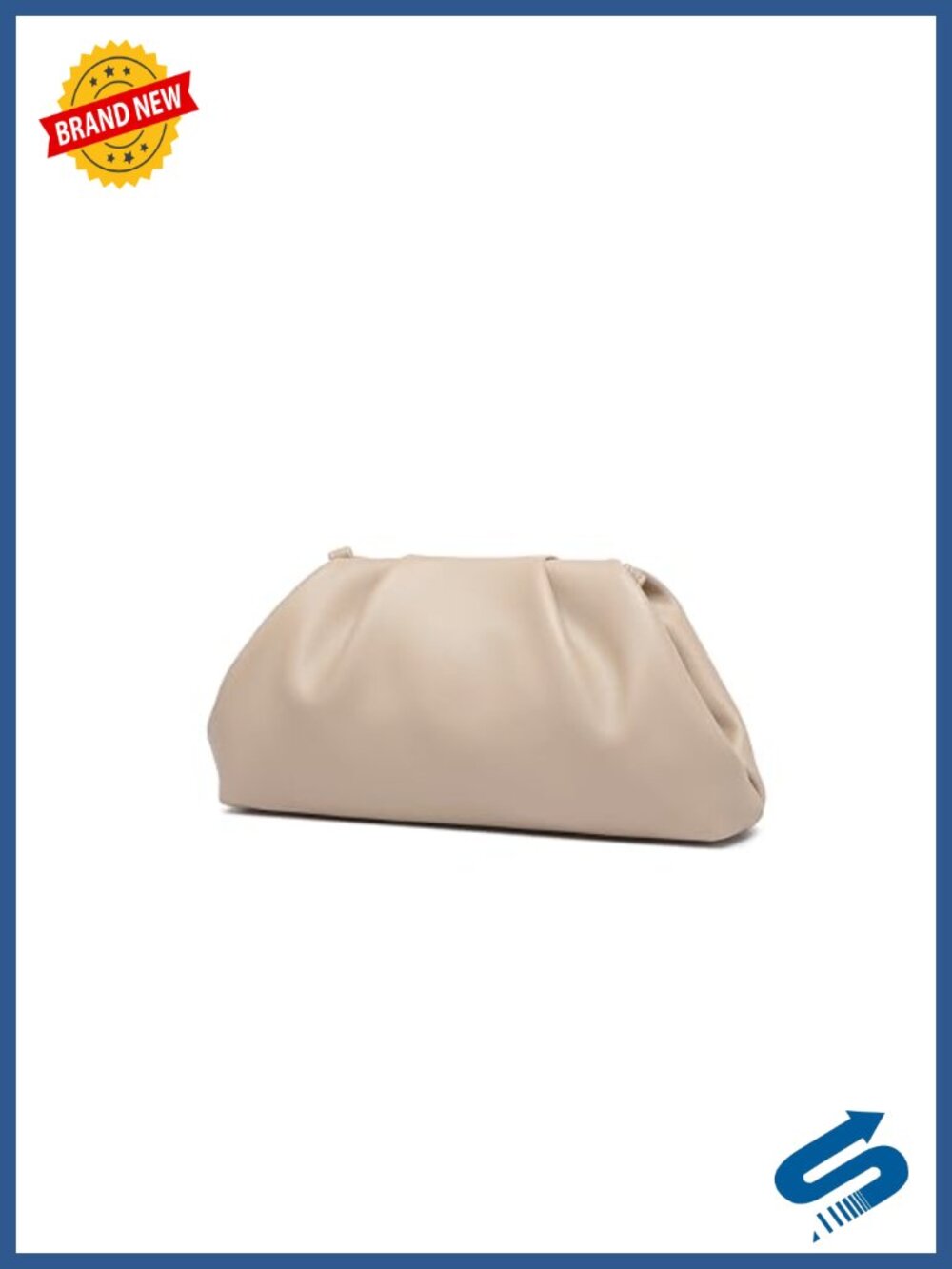Soft PU Leather Clutch Evening Bag Elegant Pleated Magnetic Closure Formal Purse